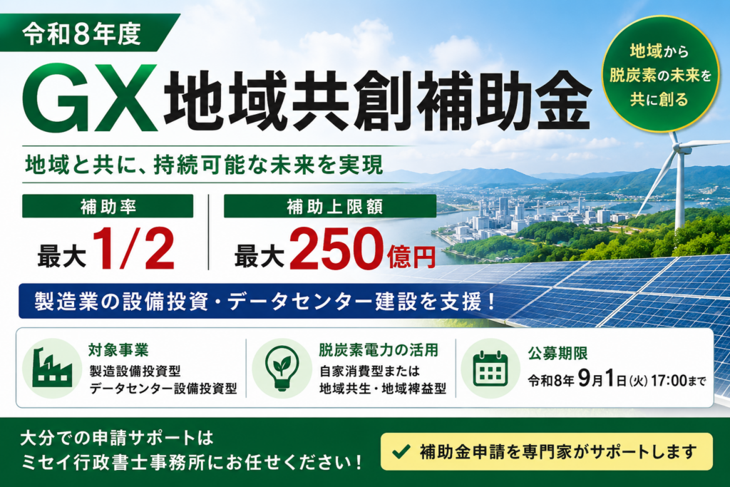 令和8年度GX地域共創補助金2026|補助率最大1/2・補助上限250億円
