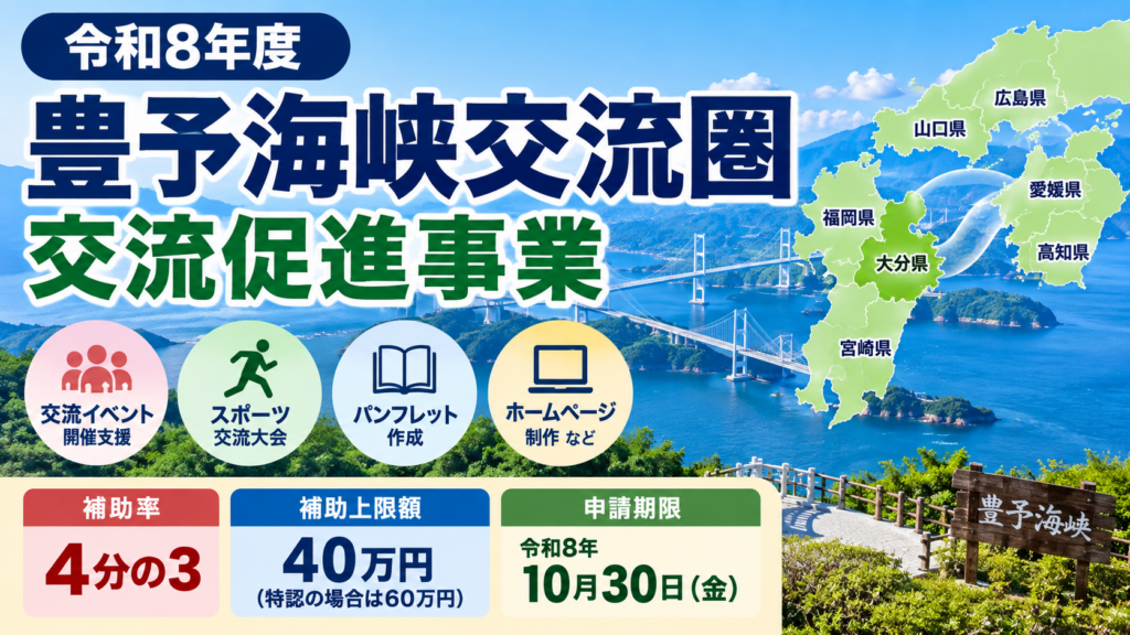 令和8年度豊予海峡交流圏交流促進事業の補助金案内|補助率4分の3・上限40万円